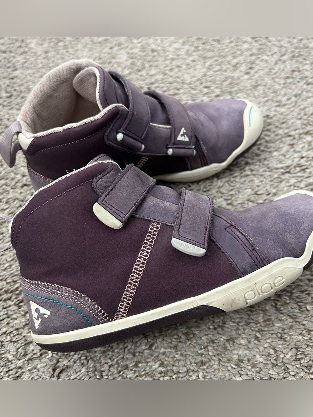PLAE Kids Purple High-Top Sneakers with Velcro Straps Size 1